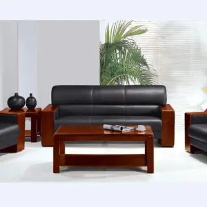 Mahogany leather sofa set