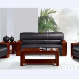 Mahogany Leather office sofa