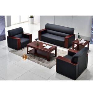 Mahogany leather sofa set