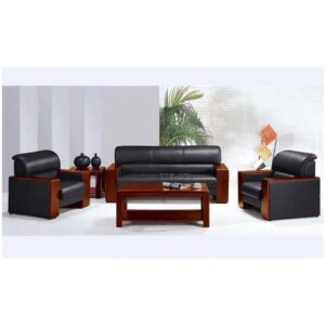 5 Seater Mahogany leather sofa