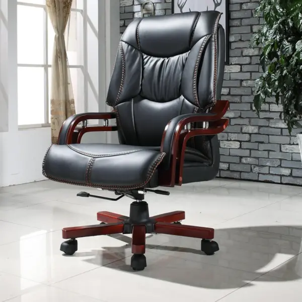 Vintage Design Office Chair Work Luxury Sleep Handle Comfort Leather Backrest Office Chair Massage Silla Ergonomica 1